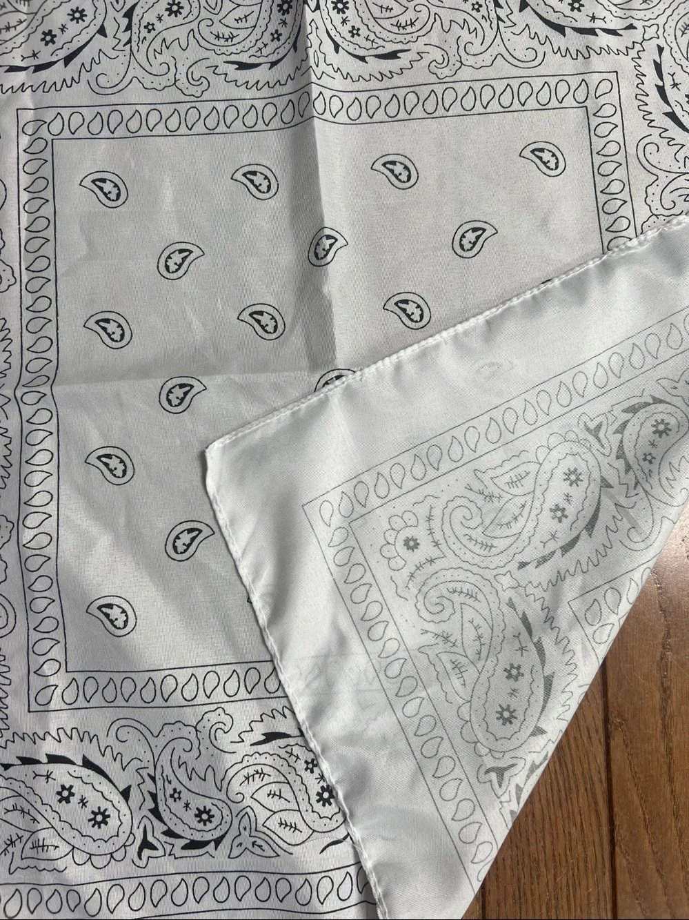 Black and White Paisley Bandana Silky Scarf - Brand New!